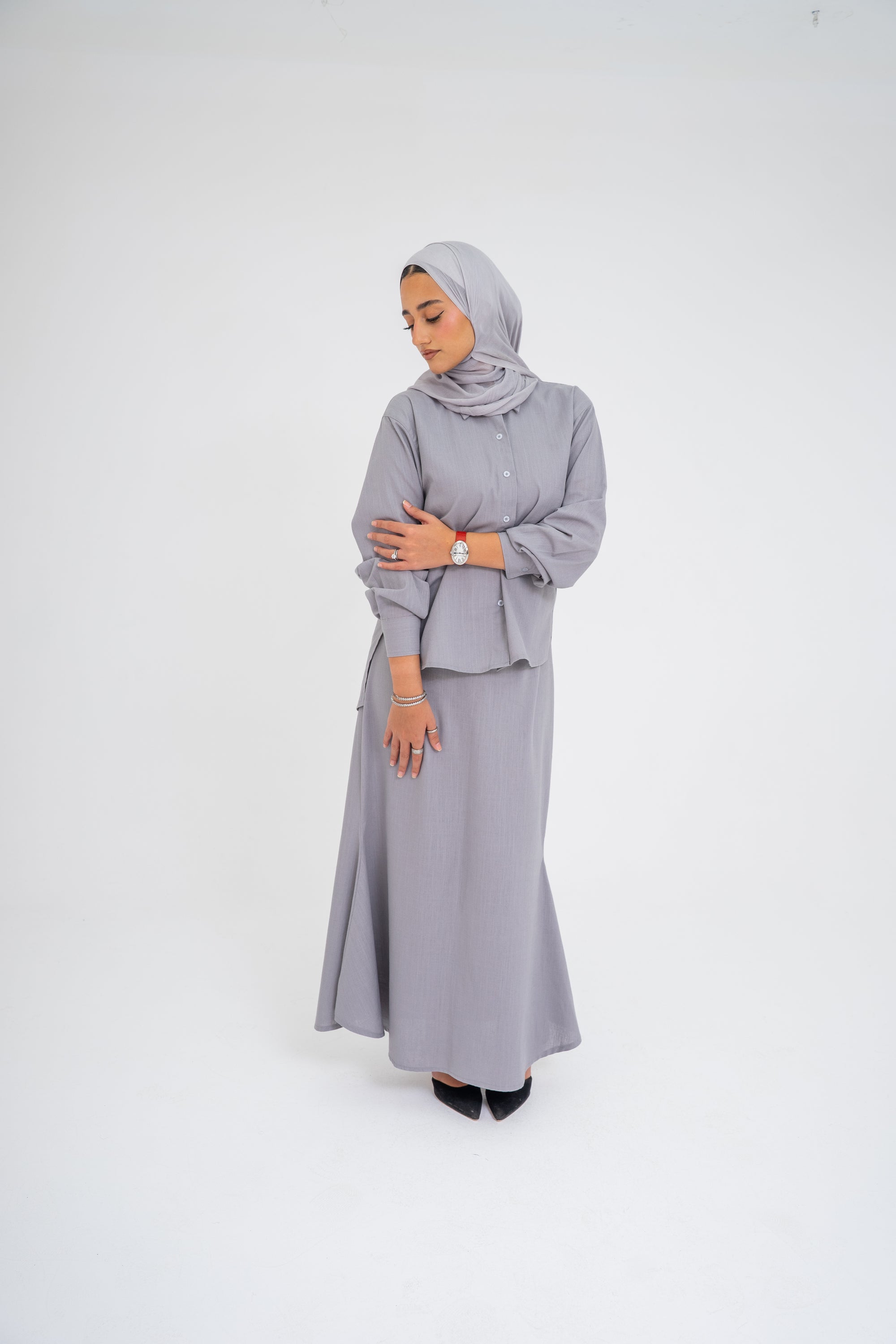 Ayla Grey Linen Skirt (Pre-order)
