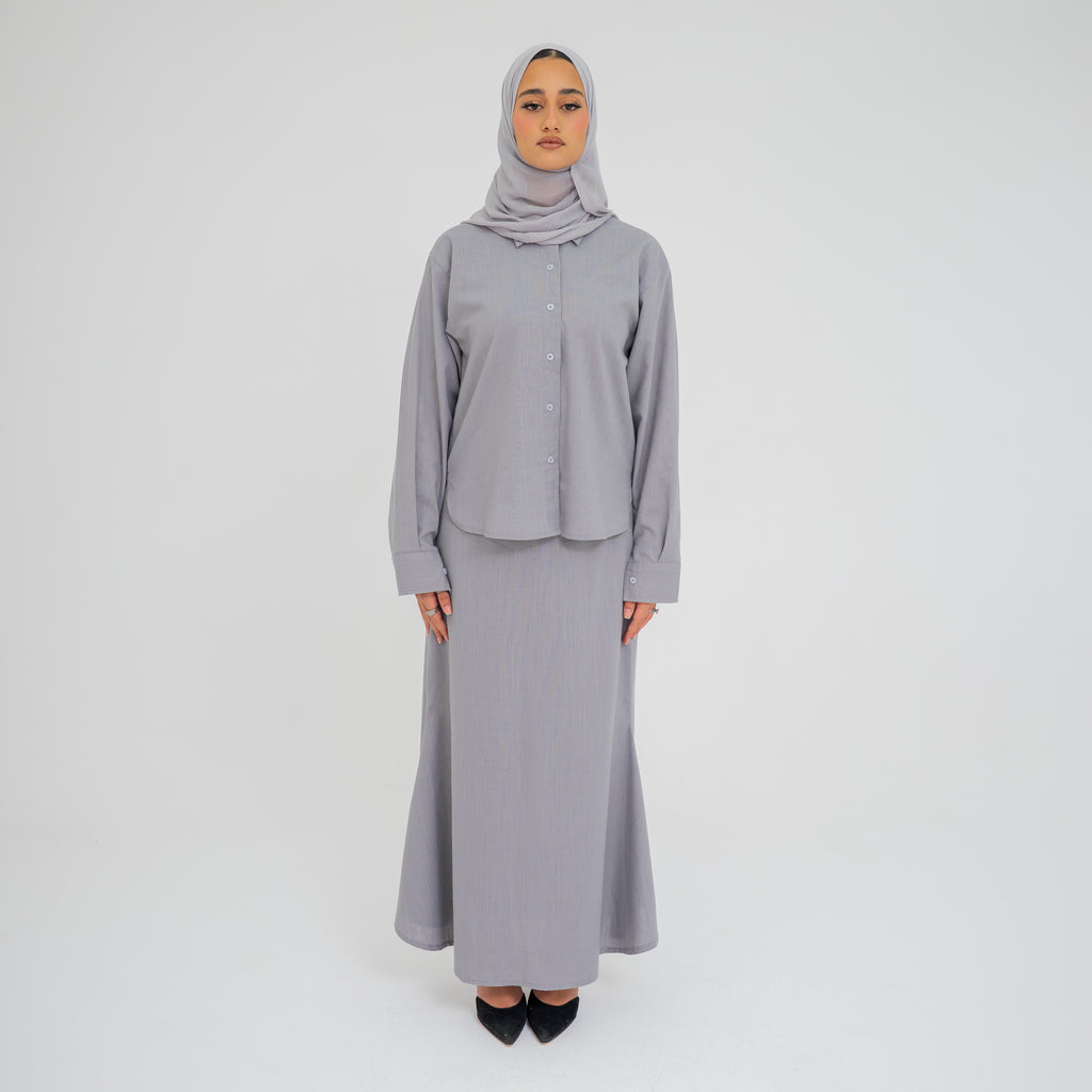 Ayla Grey Linen Shirt (Pre-Order)