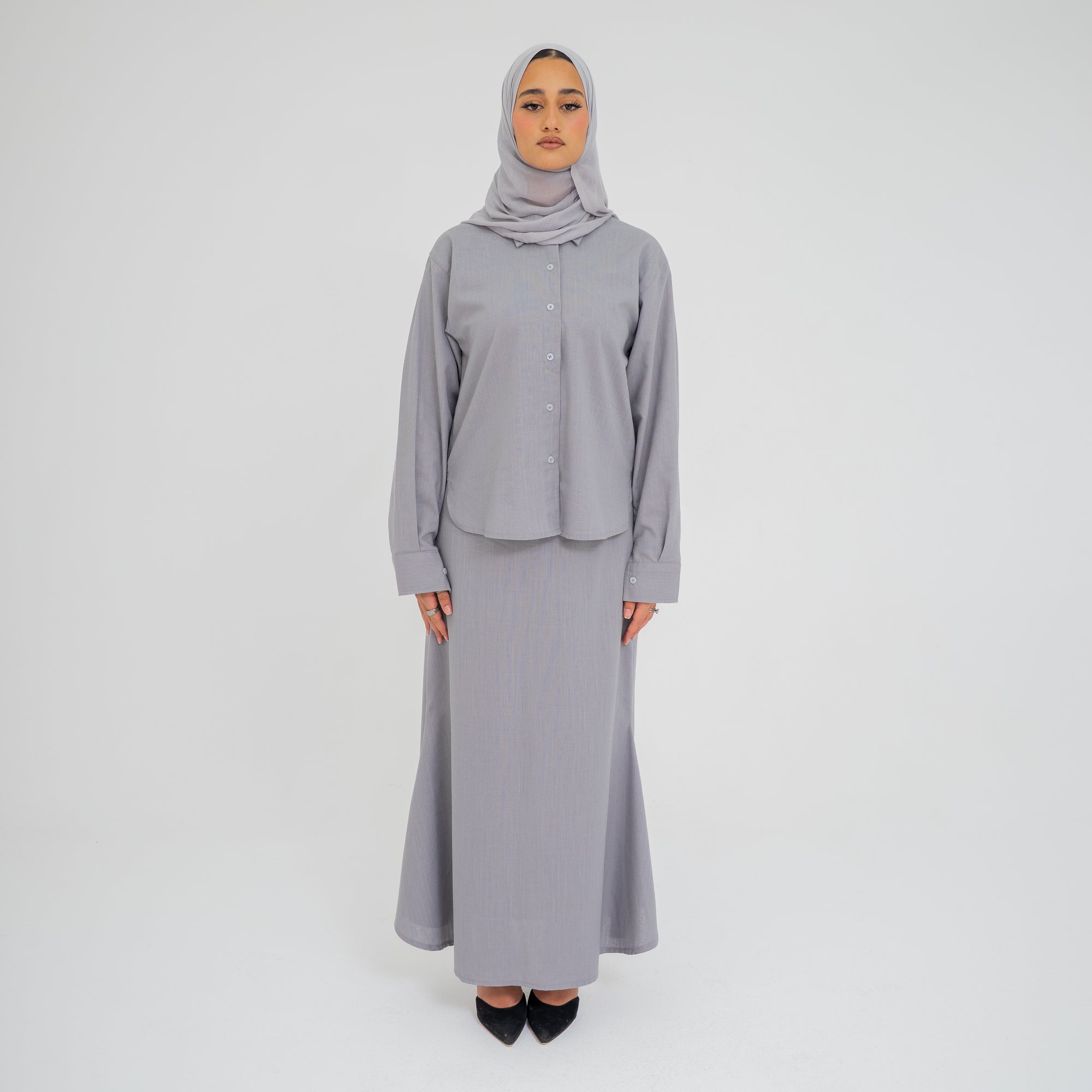 Ayla Grey Linen Shirt (Pre-Order)