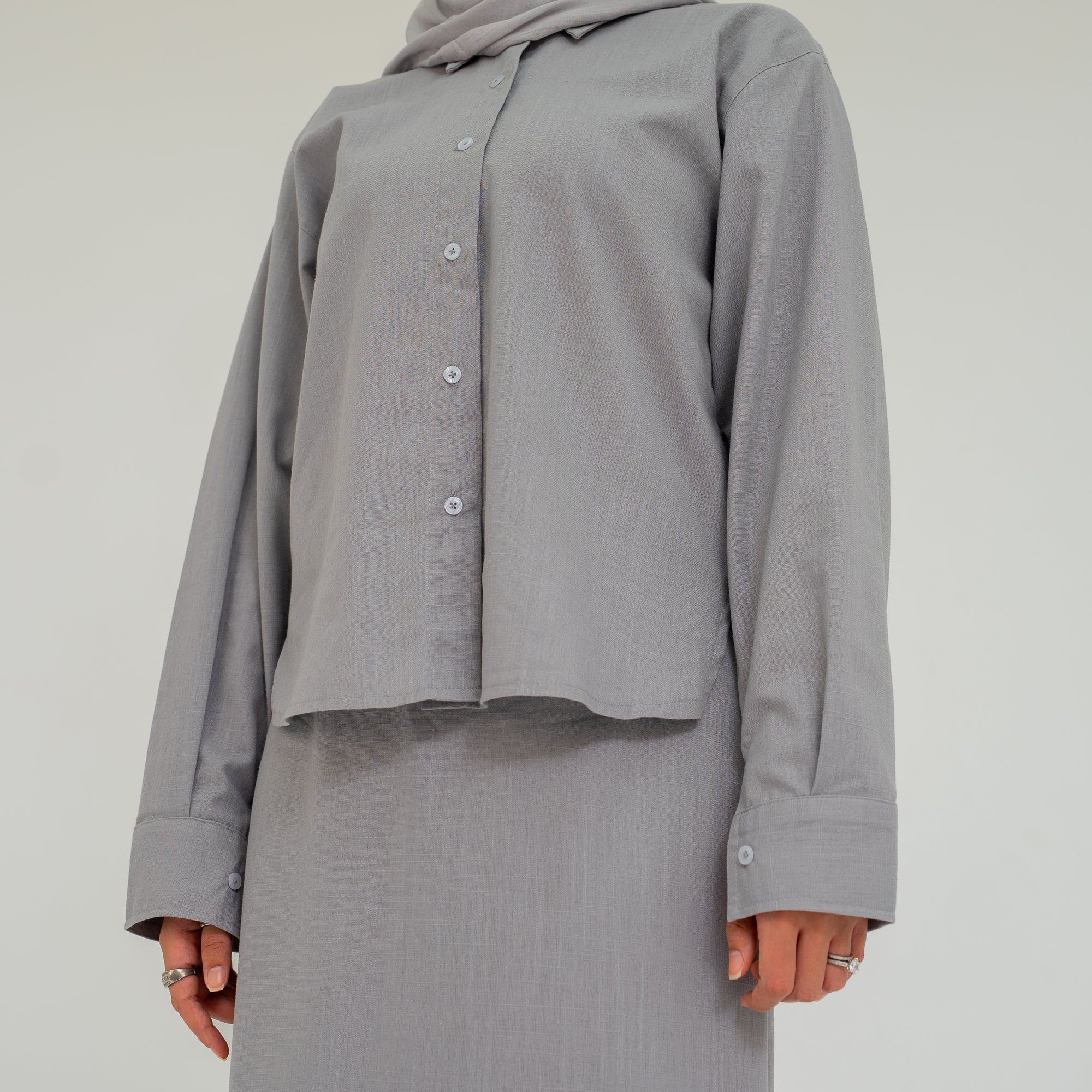 Ayla Grey Linen Shirt (Pre-Order)