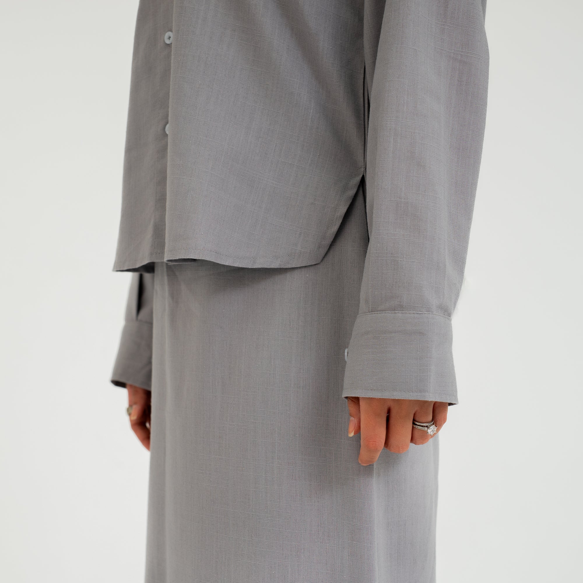 Ayla Grey Linen Shirt (Pre-Order)