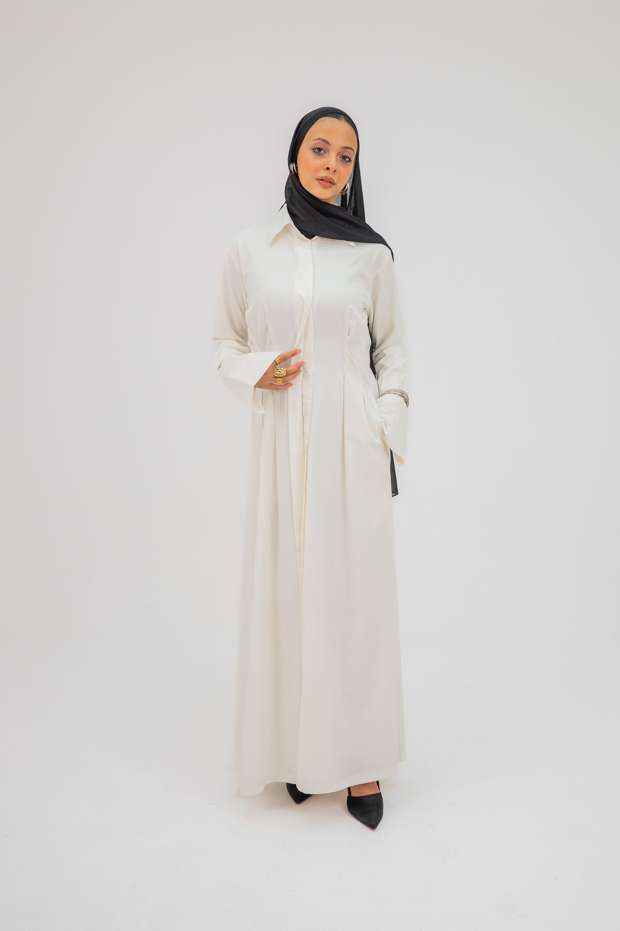Signature Shirt Dress in White (Pre-order)