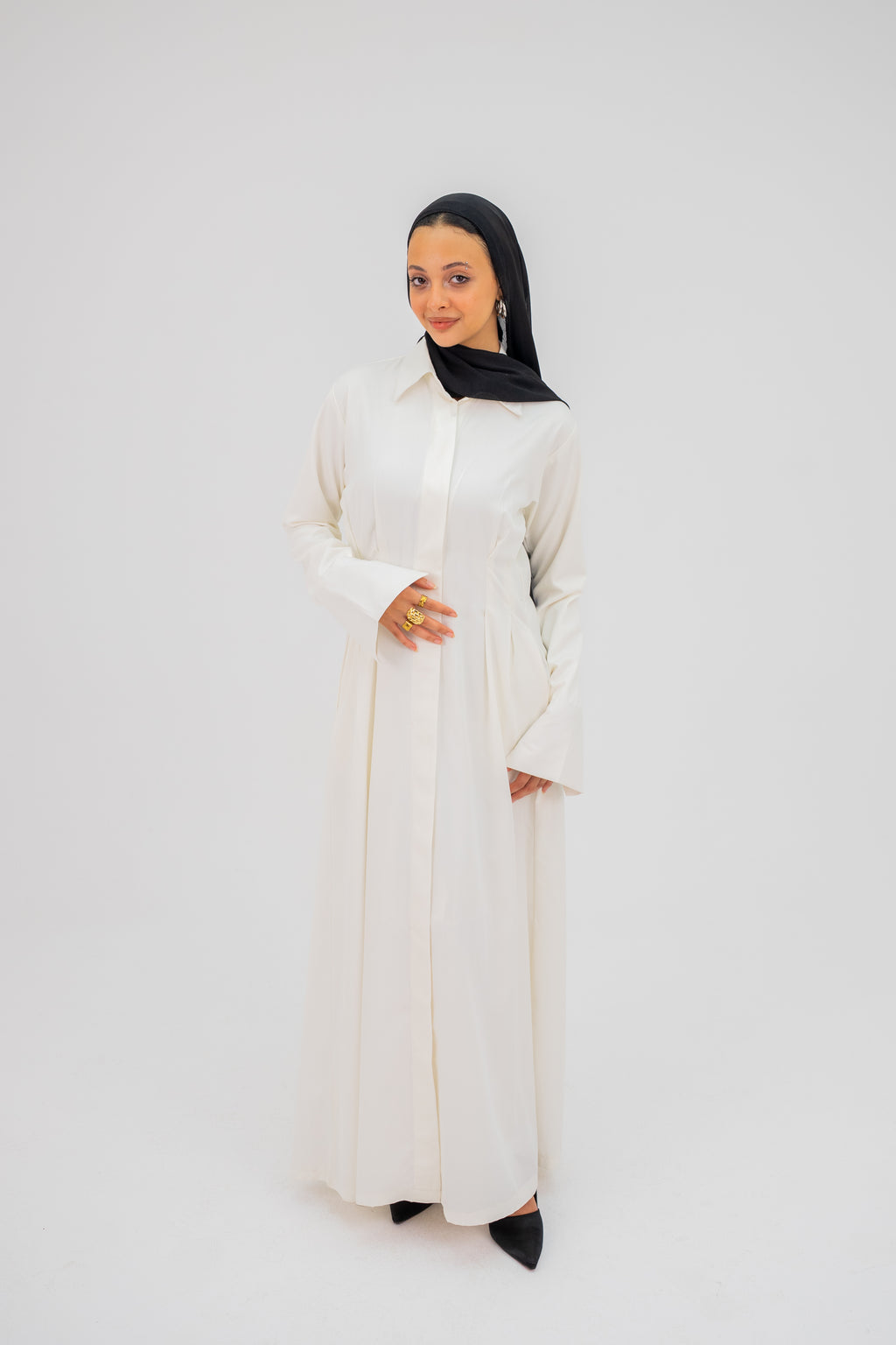 Signature Shirt Dress in White (Pre-order)