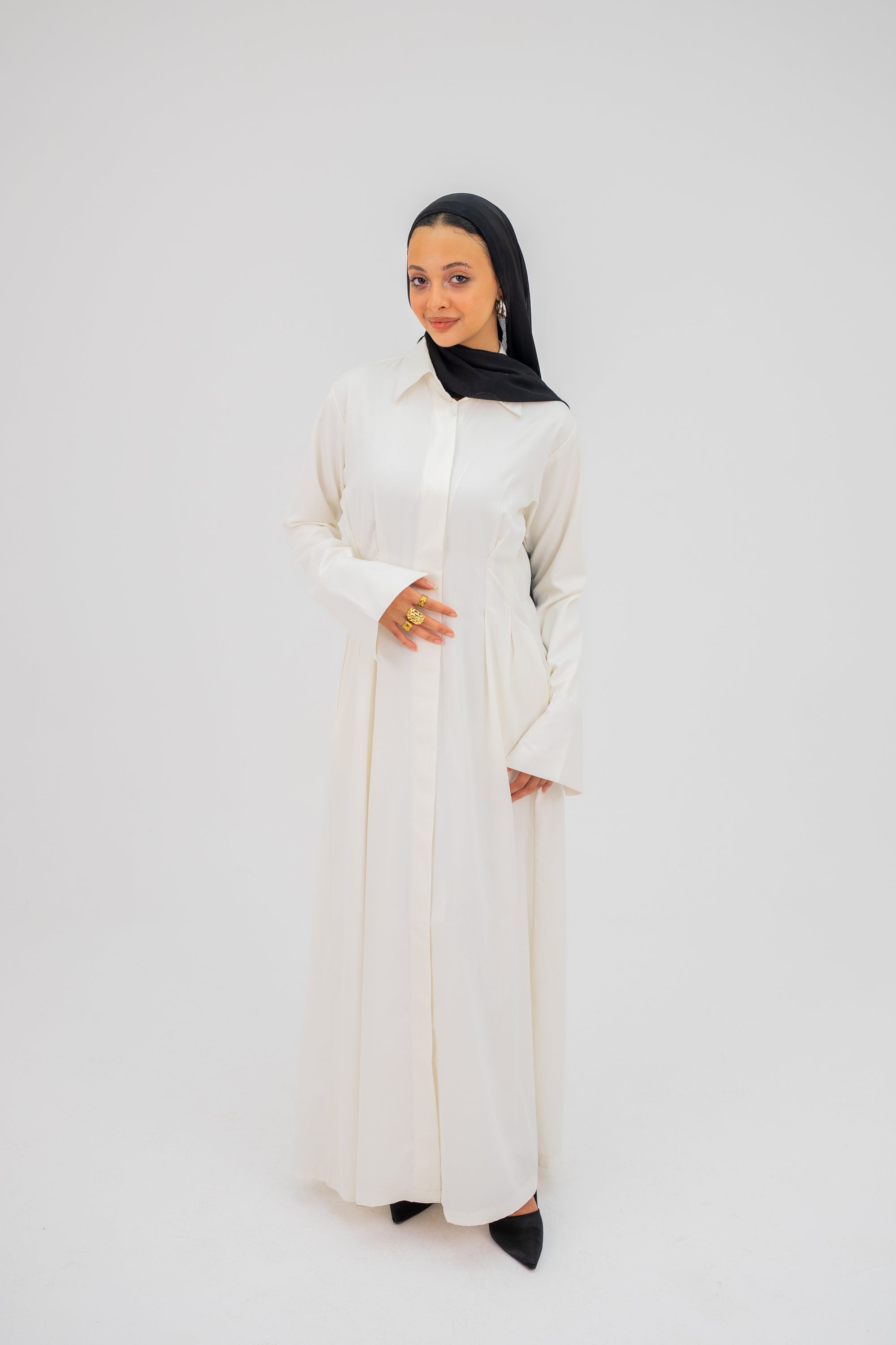 Signature Shirt Dress in White (Pre-order)