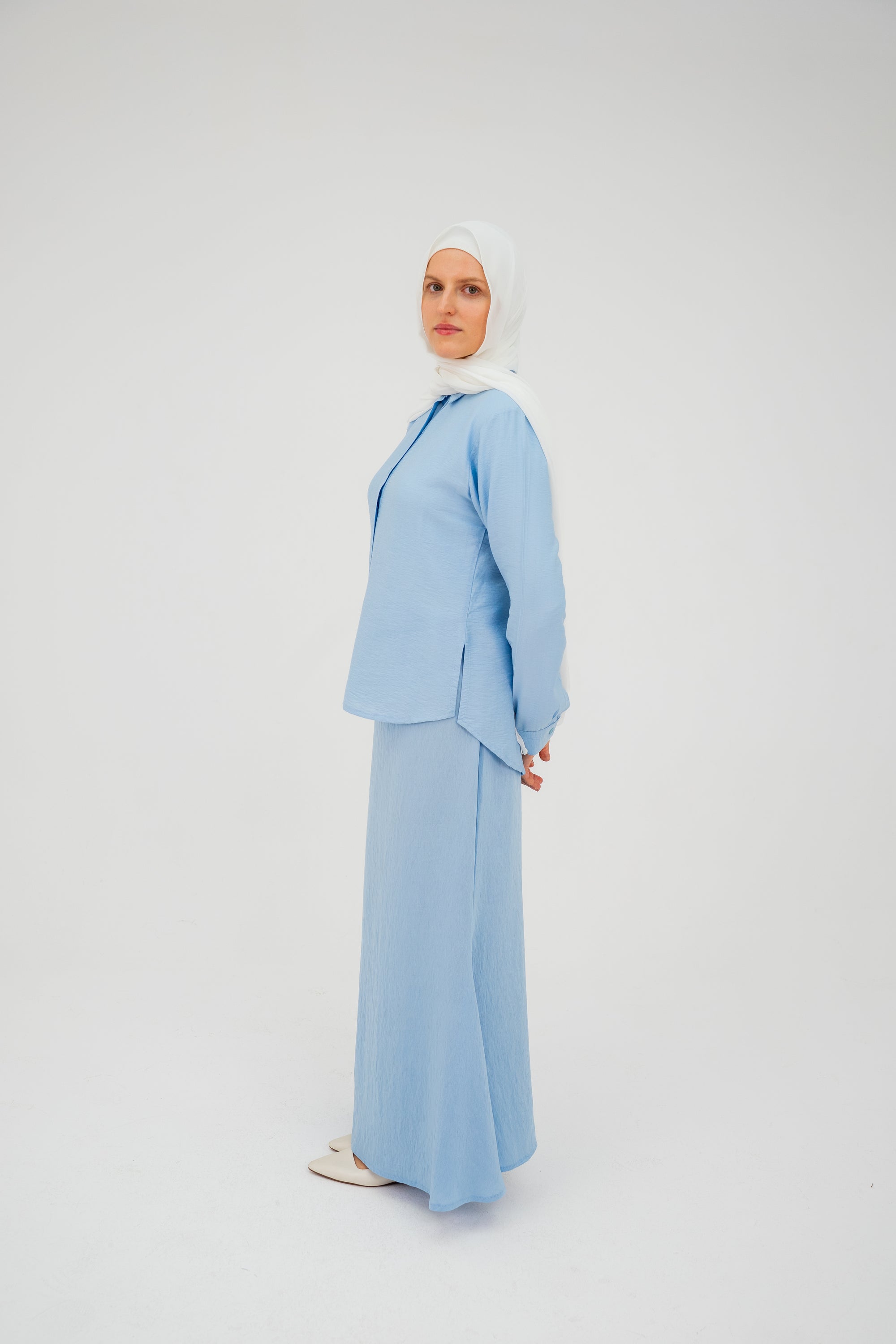 Ayla  Blue Linen Skirt (Pre-Order)