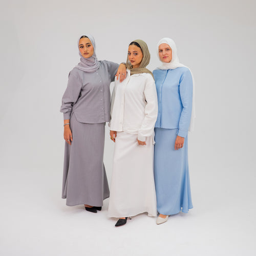 Ayla Baby Blue Linen Set (Pre-Order)